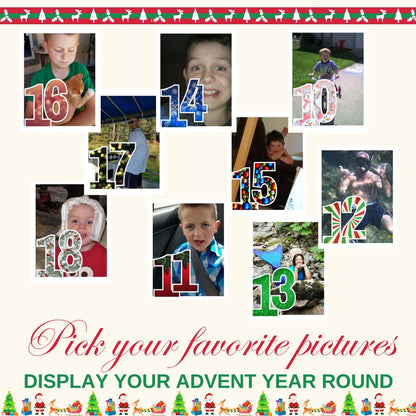 Custom Advent Photo Magnets